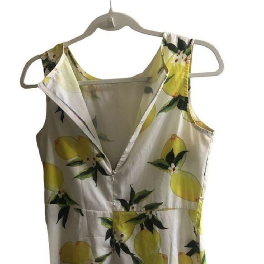 Lemon Print Sleeveless Fit &‎ Flare Sun Dress Size Medium - Picture 6 of 8
